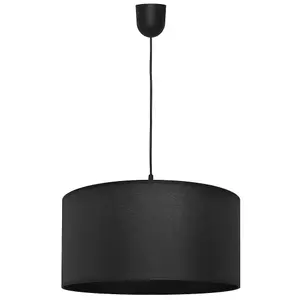 Luminosa Alba Cylindrical Pendant Ceiling Light Black 40cm