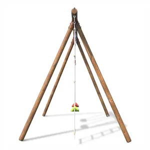 Arthur Double Wooden Swing Set with Rope Ladder