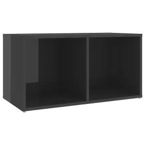 vidaXL TV Cabinet High Gloss Grey 72x35x36.5 cm Engineered Wood