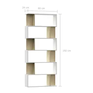 Berkfield Book Cabinet/Room Divider White and Sonoma Oak 80x24x192 cm Engineered Wood