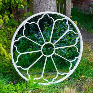 Woodside Upton Large Decorative Round Outdoor Garden Mirror