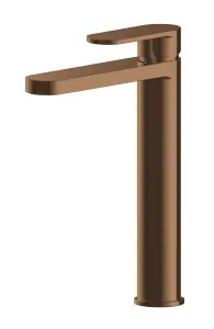 Current Round High Rise Mono Basin Mixer Tap - Brushed Bronze - Balterley