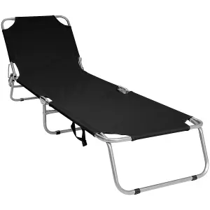 Charles Bentley Odyssey Folding Sun Lounger Black