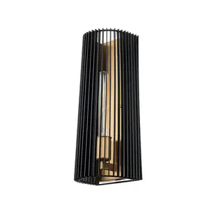 Luminosa Kichler Linara Wall Lamp Black & Natural Brass