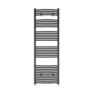 Rinse Curved Bathroom Heated Towel Rail Warmer Radiator Central Heating Anthracite - 1800x600mm