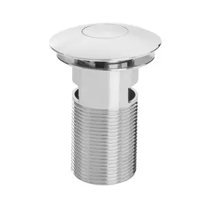 Round Clicker 6.8cm Chain and Stopper Waste Bathroom Sink Drain With Overflow