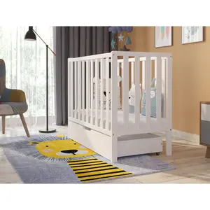 Quinnetta Mini Cot with Mattress White