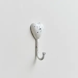 Melody Maison White Distressed Metal Heart Wall Hook