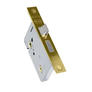 UAP Bathroom Locks - Square Forend - 75mm Backset - Electro Brassed