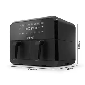 Dual Zone Air Fryer, 8 Preset Functions, 1700W, 8L, Black