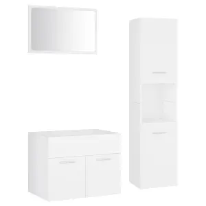 Berkfield Bathroom Furniture Set White Engineered Wood