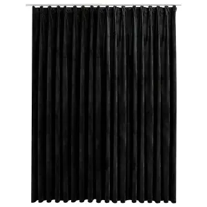 vidaXL Blackout Curtain with Hooks Velvet Black 290x245 cm