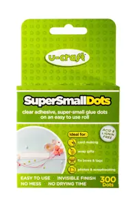 U-Craft Mini Adhesive Dots Extra Strength Permanent 3-5mm On A Roll Pack of 300 (6 packs)