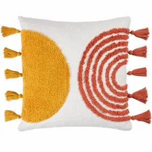 Heya Home Archow Tufted Tasselled Feather Rich Cushion