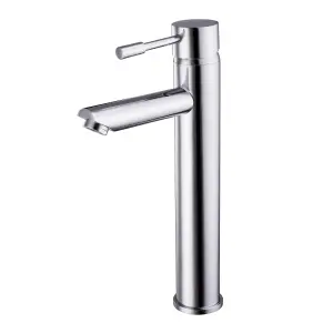 Round Tall Lever Mono Basin Mixer Tap - Chrome