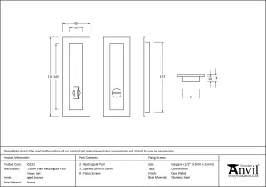 From The Anvil Aged Bronze 175mm Plain Rectangular Pull - Privacy Set