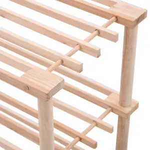 Durable 4-Tier Shoe Rack Solid Fir Wood