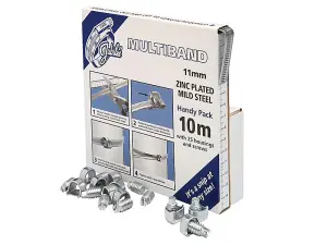 Jubilee Multiband Handy Pack 11mm - 10M Zinc Coated Steel Banding with 25 Housings and Screws