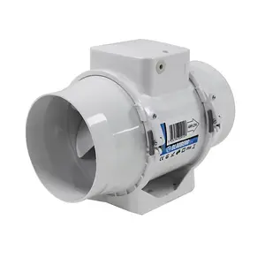 BLAUBERG TURBO-E Inline Extractor Fan. Standard Operation With Light Switch. Loft or attic mounted. German Engineering.