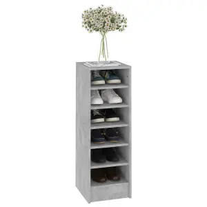 Berkfield Shoe Cabinet Concrete Grey 31.5x35x90 cm Engineered Wood