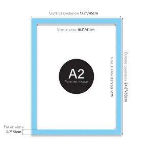 A2 Light Blue Picture Frame Fits A2 (42 x 59.4cm - 16.5 x 23.4in) Poster, Photo, Artwork, or Print.