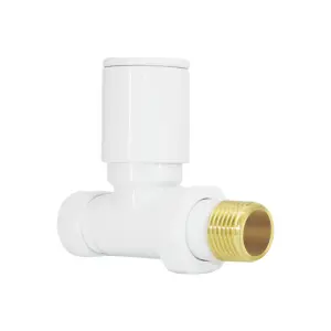 Right Radiators Radiator Valve 15mm Manual Straight Valves One Pair White