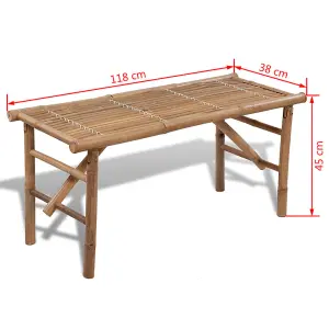 Berkfield Folding Garden Bench 118 cm Bamboo