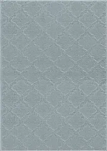 Ivy Washable Trellis Design Anti Slip Doormats Silver 50x80 cm