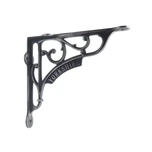 Oakcrafts - Pair of Antique Cast Iron Victorian Style 'Yorkshire' Shelf Brackets - 180mm x 200mm