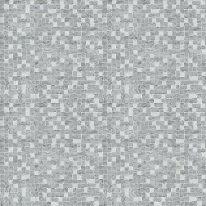 GoodHome Dunni Grey Tile effect Mosaic Textured Wallpaper Sample