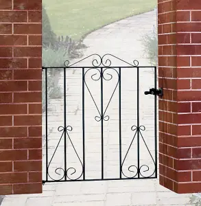 CLEVE Metal Scroll Low Flat Garden Gate 838mm GAP x 914mm High CSZP2