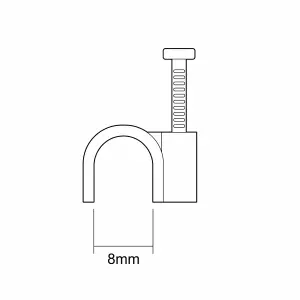 CORElectric White Round 8mm 20mm Not self-adhesive Cable clip Pack of 20