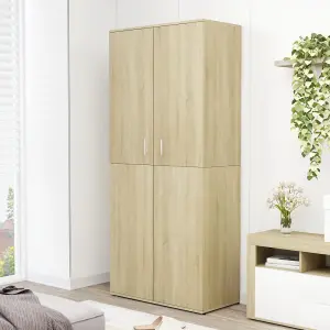 Shoe Cabinet Sonoma Oak 80x39x178 cm Engineered Wood