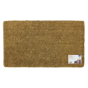 JVL Eco Friendly Ryburn Plain Natural Coir Doormat 45x75cm