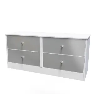 Taunton 4 Drawer Bed Box in Uniform Grey Gloss & White (Ready Assembled)