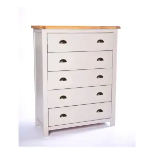 Argenta 5 Drawer Chest of Drawers Brass Cup Handle