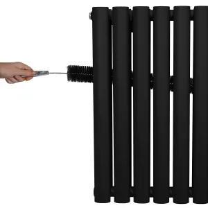 Oval Radiator - 1800 x 360mm - Black