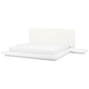 EU Super King Size Faux Leather Headboard Bed White ZEN