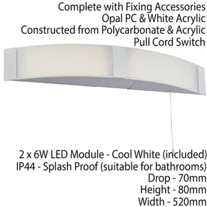 2 PACK LED Bathroom Wall Light 2x 6W Cool White IP44 Modern Over Mirror Lamp