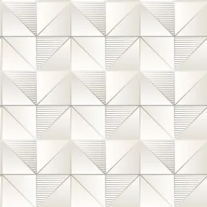 Galerie Geometrix Beige Tan Cubist Smooth Wallpaper