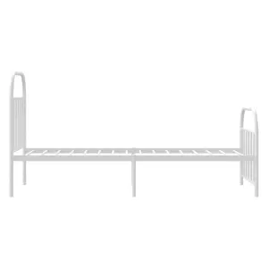 Berkfield Metal Bed Frame with Headboard and Footboard White 90x190 cm