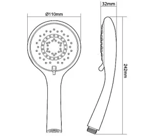 Triton 8000 Series Universal Large Five Spray Shower Head White - T80Z AS2000XT