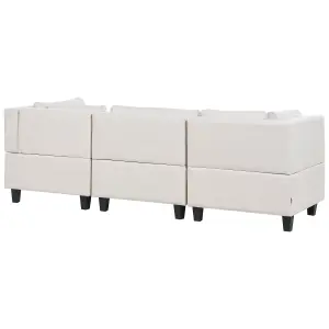 3-Seater Modular Fabric Sofa Light Beige UNSTAD