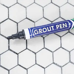 Twin Pack Grout Pen - Designed for restoring tile grout in bathrooms & kitchens (Dark Grey)