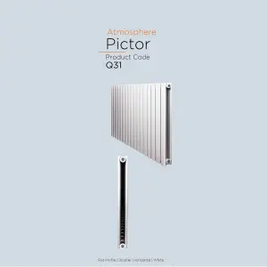 Warmhaus PICTOR Flat profile double panel horizontal radiator in white 600 (h) x 1402 (w)