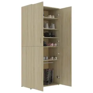 Berkfield Shoe Cabinet Sonoma Oak 80x39x178 cm Engineered Wood