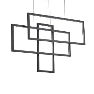 Luminosa Frame LED Decorative Integrated Pendant Light Black, 93000K