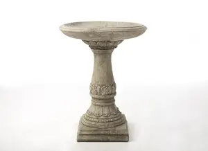 Stone Cast Garden Bench & LaLa Design Birdbath