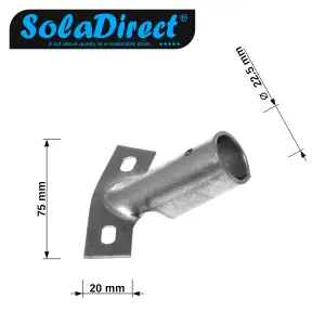 Heavy Duty Broom Bracket, Galvanized Metal, Fits 22 - 23 mm Pole Handles, 75 mm x 20 mm Mounting Plate, Durable & Rust-Resistant