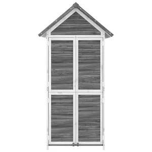 Berkfield Garden Tool Shed Grey 89x52.5x175 cm Solid Wood Pine